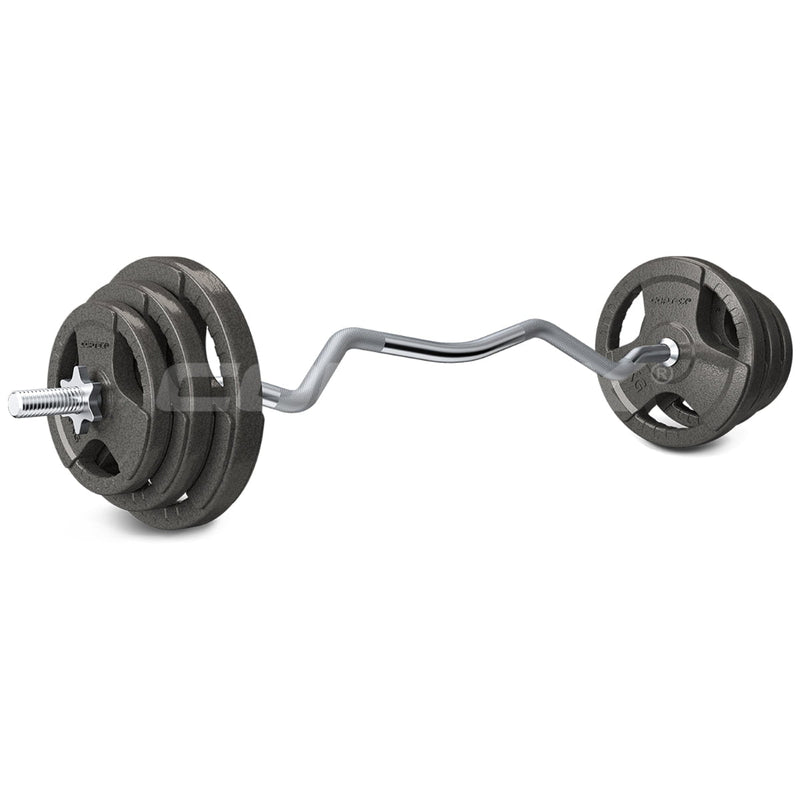 CORTEX 90kg Tri-Grip 25mm Standard Barbell Weight Set with Weight Tree Payday Deals