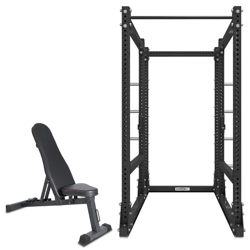 CORTEX ALPHA Series ARK06 Commerical Full Power Rack + FID Bench + 100kg Olympic Weights with Barbell Payday Deals