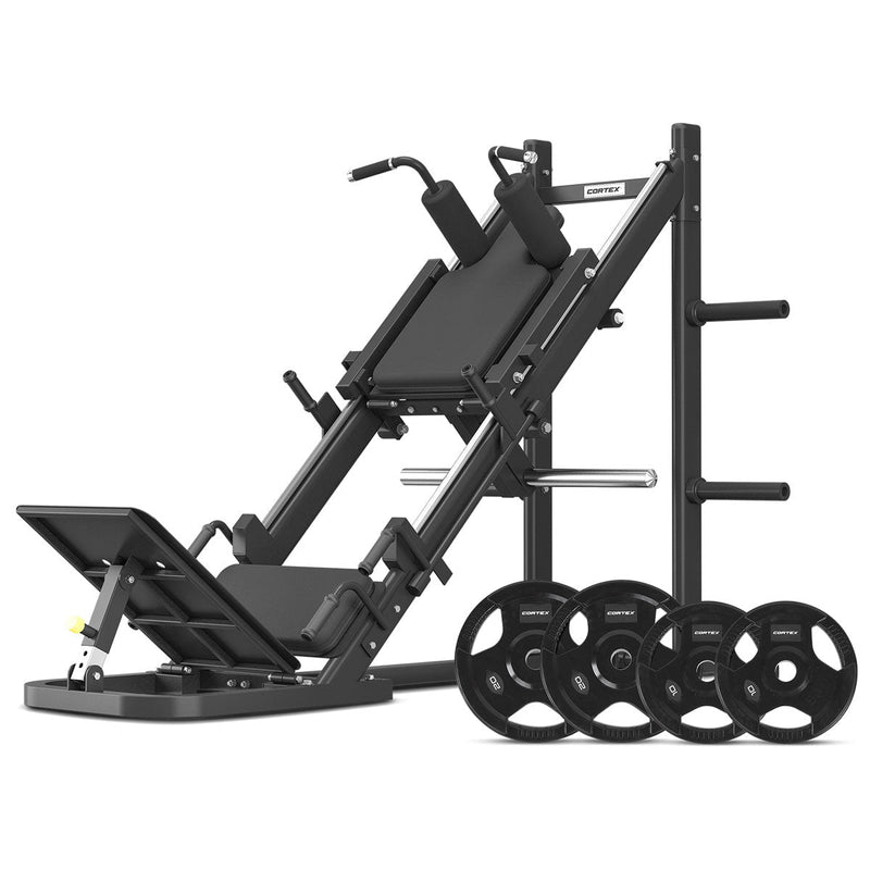 CORTEX LP-10 45 Degree Leg Press/Hack Squat with 100kg Olympic Tri-Grip Weight Plate Set Payday Deals