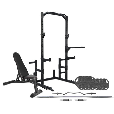 Cortex PR2 Half Rack with 90kg Standard Tri-Grip Weight, Bar and Bench Set