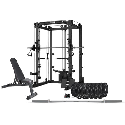 CORTEX SM-20 6-in-1 Power Rack with Smith & Cable Machine + BN-6 Bench + 130kg Olympic Bumper V2 Weight Plate & Barbell Package Payday Deals