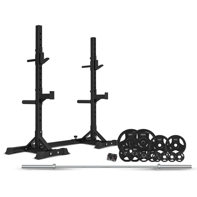 CORTEX SR-10 Squat Rack Package + 100kg Olympic Tri-Grip Weight Plates Package Payday Deals