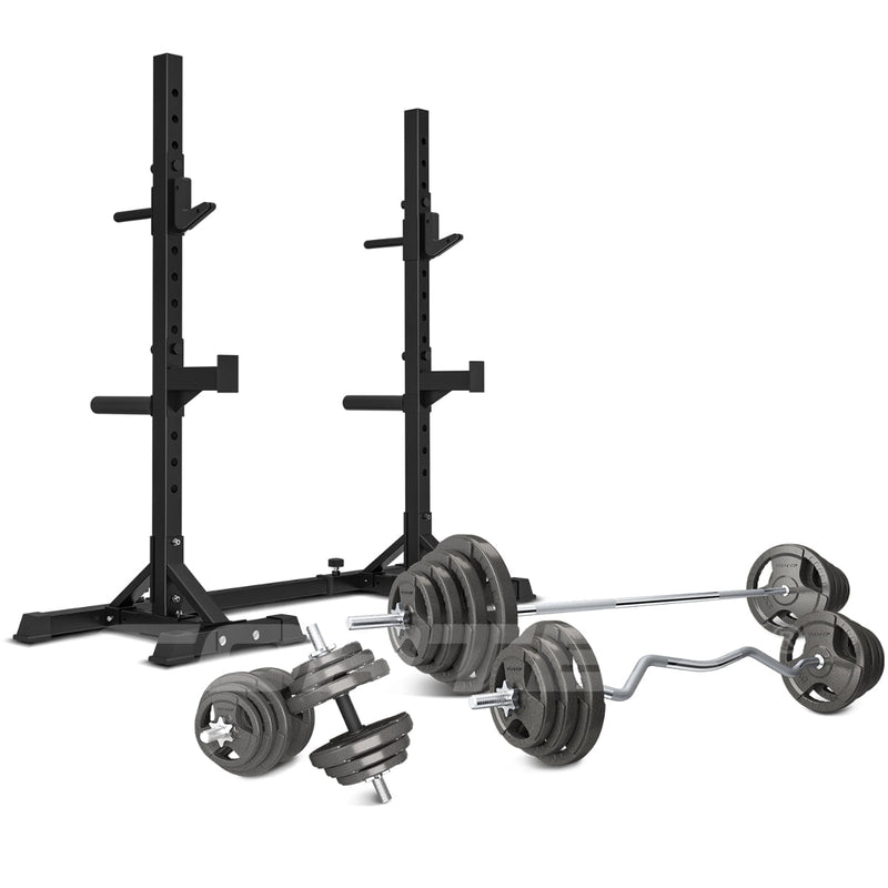 Cortex SR10 Squat Rack with 90kg Standard Tri-Grip Weight and Bar Set Payday Deals