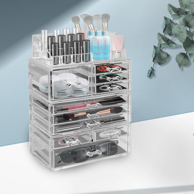 Cosmetic 10 Drawer Makeup Organizer Storage Jewellery Holder Box Acrylic Display Payday Deals