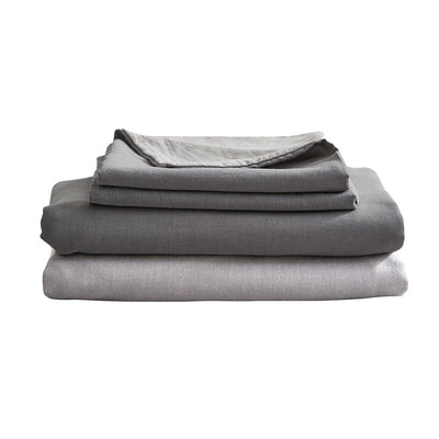 Cosy Club Cotton Sheet Set Bed Sheets Set King Cover Pillow Case Green Grey Payday Deals