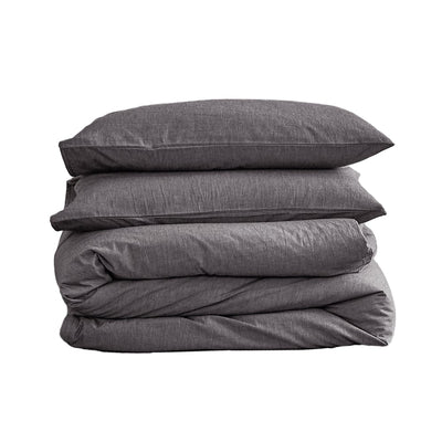 Cosy Club Duvet Cover Quilt Set Flat Cover Pillow Case Essential Black Double Payday Deals