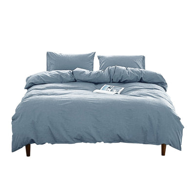 Cosy Club Duvet Cover Quilt Set Flat Cover Pillow Case Essential Blue Single Payday Deals