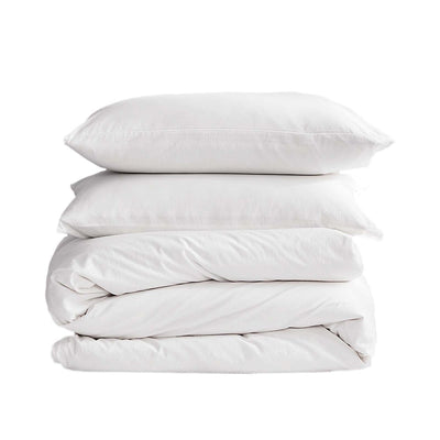 Cosy Club Washed Cotton Quilt Set White Double
