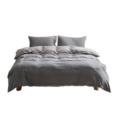 Cosy Club Duvet Cover Quilt Set Queen Flat Cover Pillow Case Grey Inspired Payday Deals