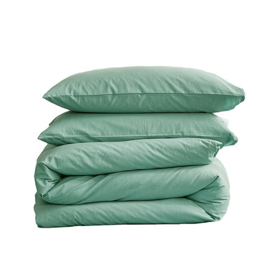 Cosy Club Washed Cotton Quilt Set Green King Payday Deals