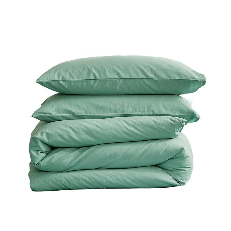 Cosy Club Washed Cotton Quilt Set Green Queen Payday Deals