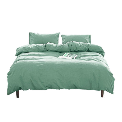 Cosy Club Washed Cotton Quilt Set Green Single Payday Deals
