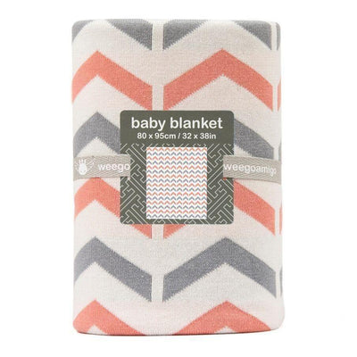 Cotton Knitted Blanket - Ziggy Coral