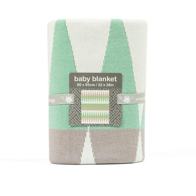 Cotton Knitted Blanket - Ziggy Green