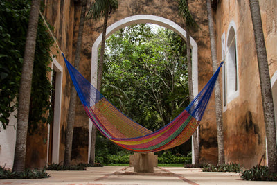 Mayan Legacy Queen Size Cotton Mexican Hammock in Mexicana Colour