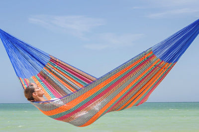 Mayan Legacy Single Size Cotton Mexican Hammock in Mexicana Colour