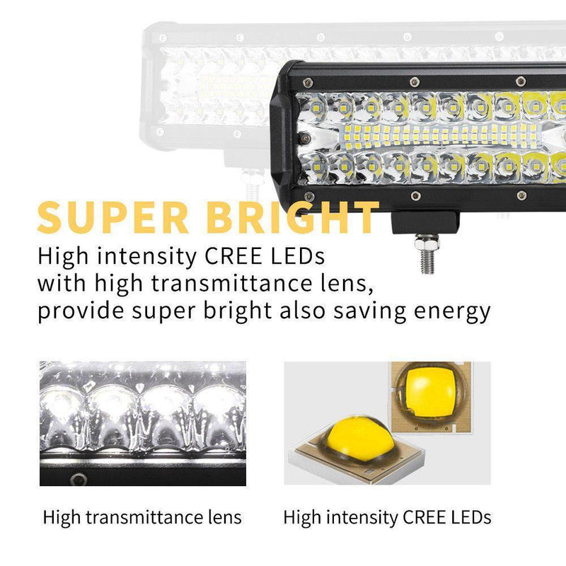 2x12inch CREE LED Work Light Bar Spot Flood OffRoad Fog Driving 4WD 4x4 Reverse Payday Deals