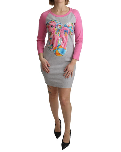 Crew Neck 3/4 Sleeve Sweater Dress with My Little Pony Motive 36 IT Women