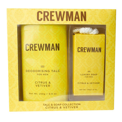 Crewman Mens Gift Set. 250g Talc & 170g Soap on a Rope Citrus & Vetiver