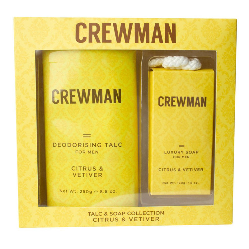 Crewman Mens Gift Set. 250g Talc & 170g Soap on a Rope Citrus & Vetiver Payday Deals
