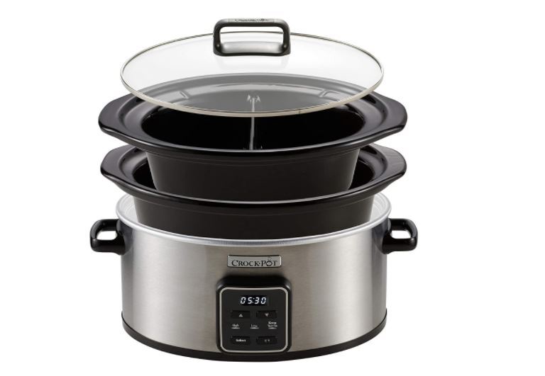 Crock-Pot Choose-a-Crock One Pot Slow Cooker 5.6L Pot & 2.4L Pot with Dividers Payday Deals