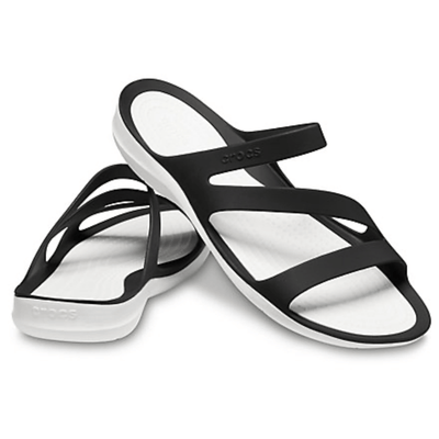 Crocs Women's Swiftwater Sandals Ladies Footwear - Black/White Payday Deals