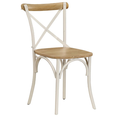 Cross Chairs 6 pcs White Solid Mango Wood Payday Deals