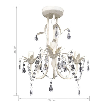 Crystal Pendant Ceiling Lamp Chandeliers 2 pcs Elegant White Payday Deals