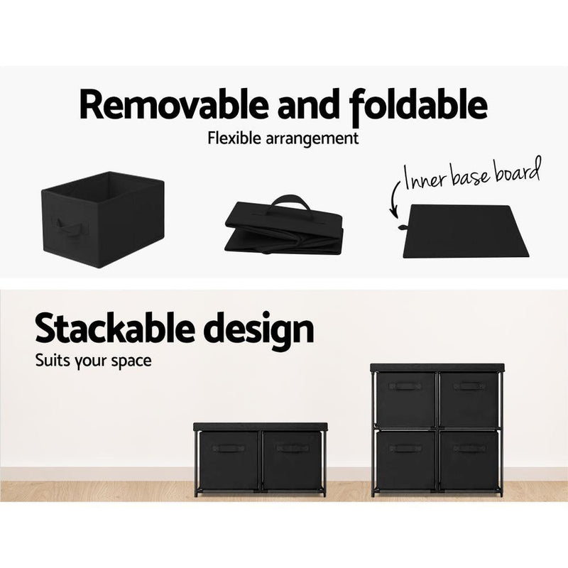 Cube Storage Boxes Cabinet Clothes Toys Drawer Organiser 4 Cubes