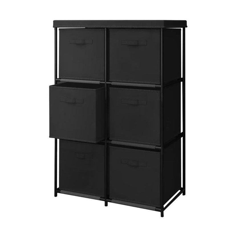 Portable Cube Storage Boxes Cabinet Clothes Toys Drawer Organiser 6 Cubes Payday Deals