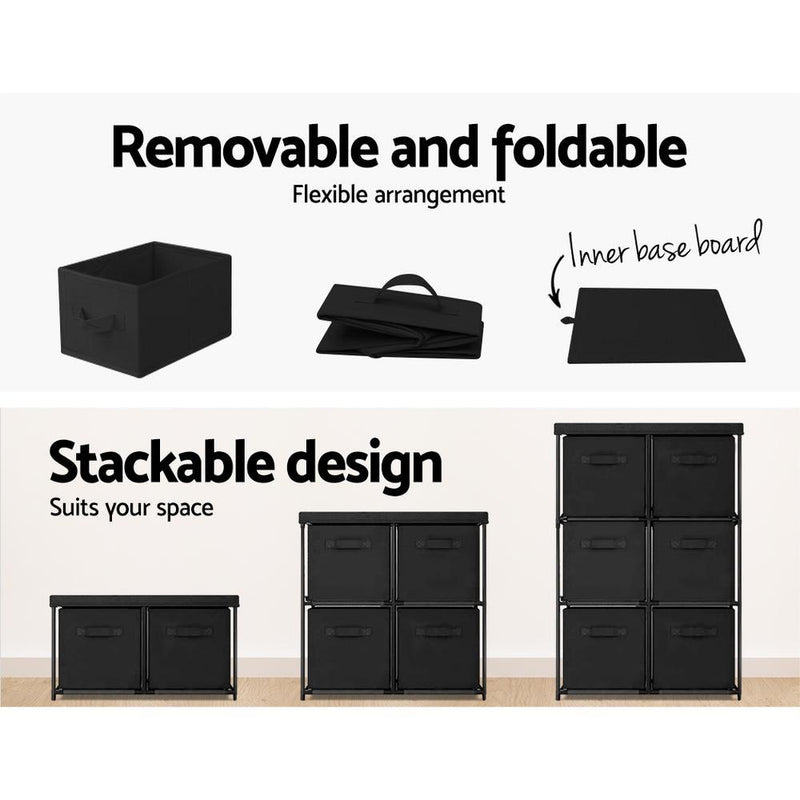 Cube Storage Boxes Cabinet Clothes Toys Drawer Organiser 6 Cubes