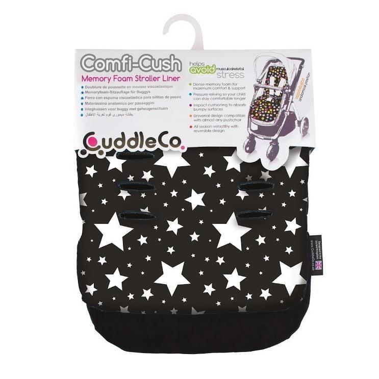 Cuddelco ComfiCush Pram Liner Black & White Stars