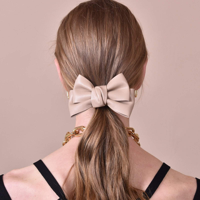 Culturesse Charlotte Bow Tie Hair Clip (Tan) Payday Deals