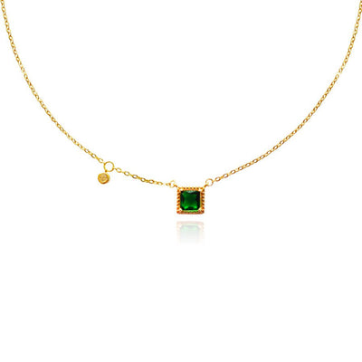 Culturesse Cinque Terre Gold Vermeil Emerald Necklace Payday Deals