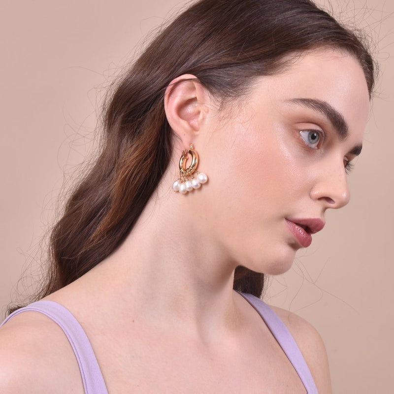 Culturesse Liesl Freshwater Pearl Hoop Earrings Payday Deals