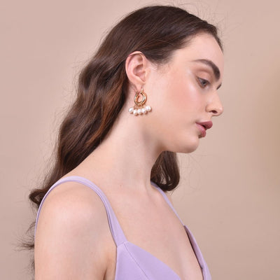 Culturesse Liesl Freshwater Pearl Hoop Earrings Payday Deals