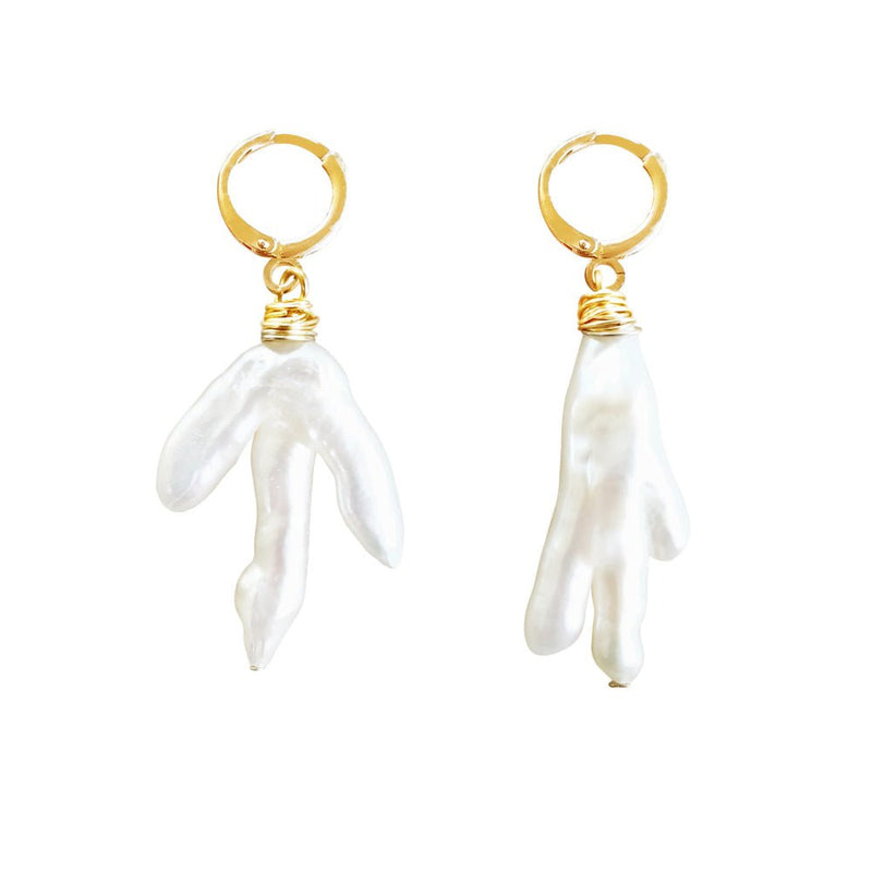 Culturesse Lua Coral Pearl Drop Earrings Payday Deals
