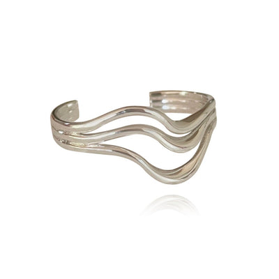 Culturesse Selene Artisan Lining Open Ring (Silver) Payday Deals