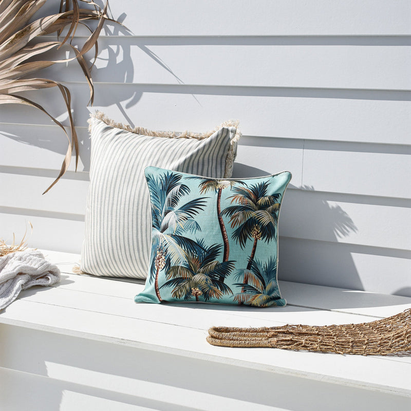 Cushion Cover-Coastal Fringe-Paint Stripes Smoke-60cm x 60cm Payday Deals