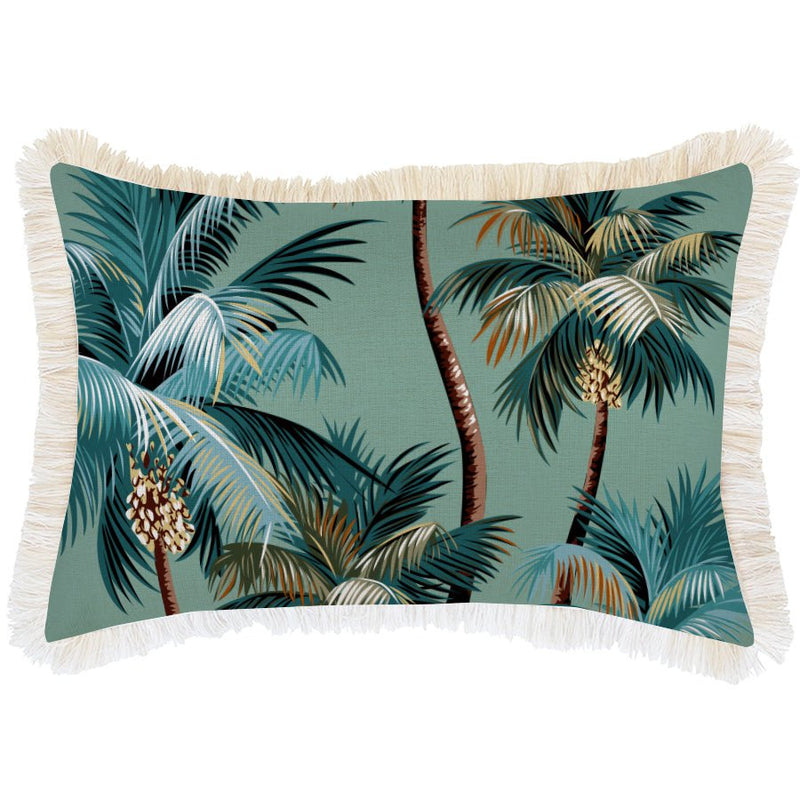Cushion Cover-Coastal Fringe-Palm Trees Lagoon-35cm x 50cm Payday Deals