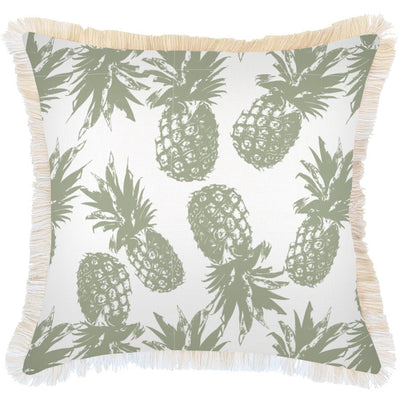Cushion Cover-Coastal Fringe-Pineapples Sage-60cm x 60cm Payday Deals