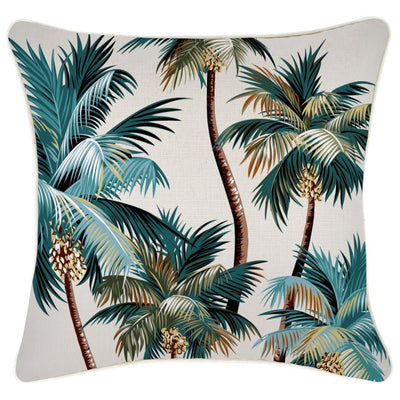 Cushion Cover-With Piping-Palm Trees Natural-45cm x 45cm Payday Deals