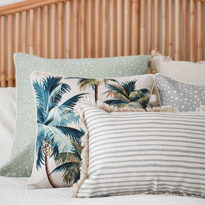 Cushion Cover-With Piping-Palm Trees Natural-45cm x 45cm Payday Deals