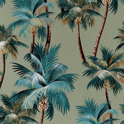 Cushion Cover-With Piping-Palm Trees Sage-45cm x 45cm Payday Deals