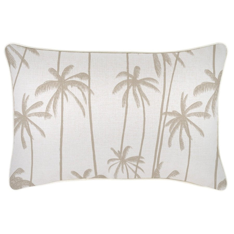 Cushion Cover-With Piping-Tall-Palms-Beige-35cm x 50cm Payday Deals