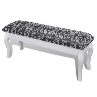 Cushioned Hocker for Dressing Table 2-Seater Black 110 cm Payday Deals