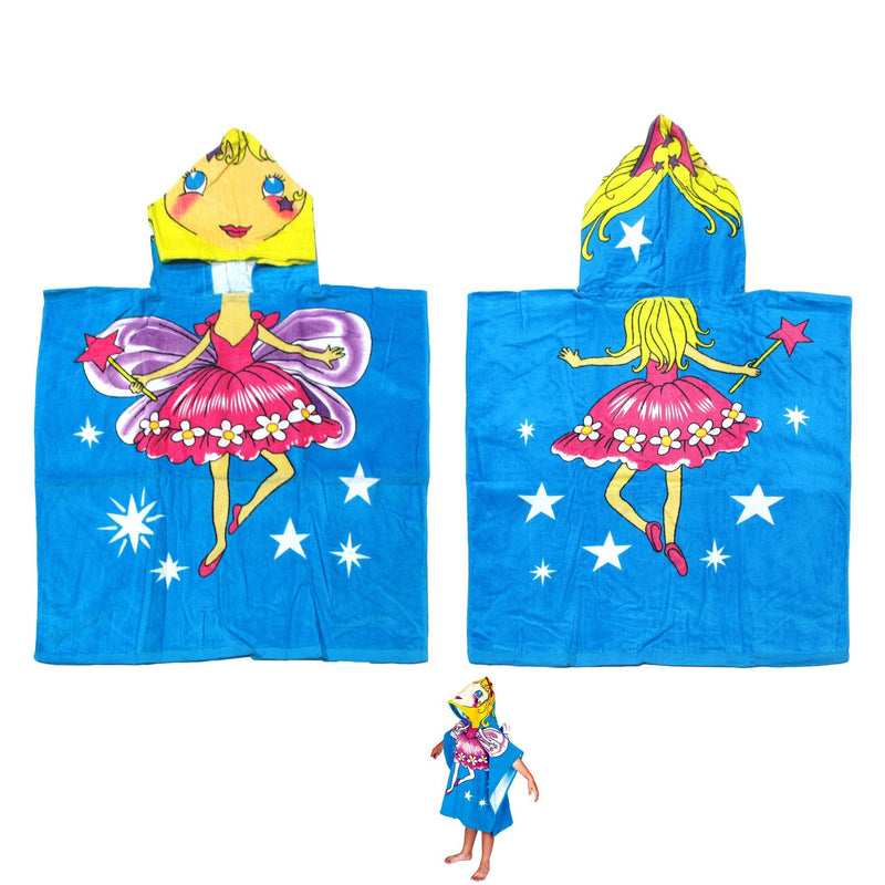 Cute Kids Cotton Hooded Towel Poncho 60 x 120 cm Ballerina Fairy Payday Deals