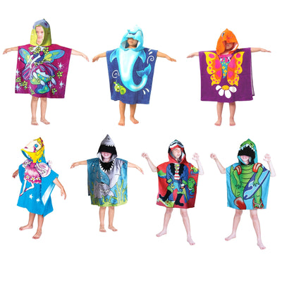 Cute Kids Cotton Hooded Towel Poncho 60 x 120 cm Butterfly Payday Deals