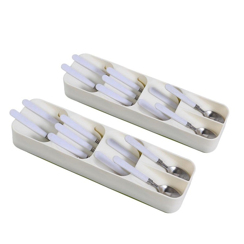 Cutlery Organiser Drying Tray Kitchen Drawer Organizer  Spoon Divider Box x2 Payday Deals