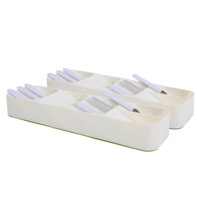 Cutlery Organiser Drying Tray Kitchen Drawer Organizer  Spoon Divider Box x2 Payday Deals